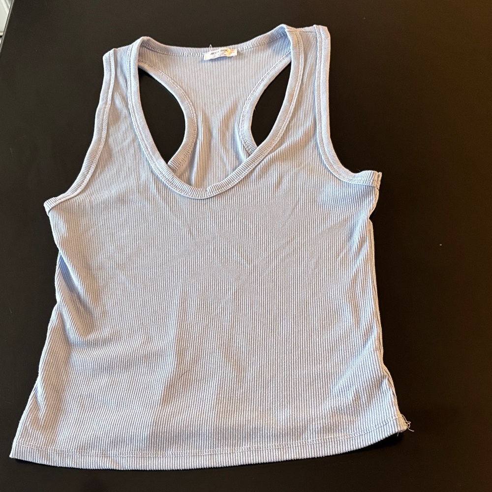 Ardene Pale Blue Ribbed Racerback Tank